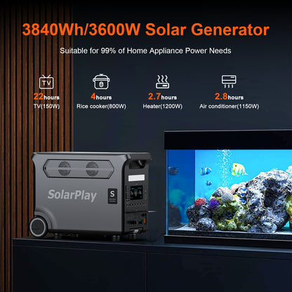 SolarPlay Q3600 Portable Power Station-(3600W/3840Wh)