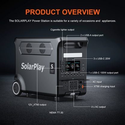 SolarPlay Q3600 Portable Power Station-(3600W/3840Wh)