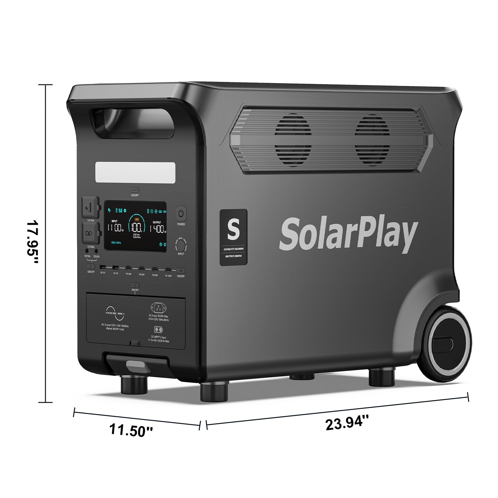 SolarPlay Q3600 Portable Power Station-(3600W/3840Wh)