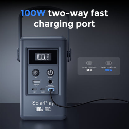 SolarPlay Q100 Portable Power Station-（100W/92.5Wh）