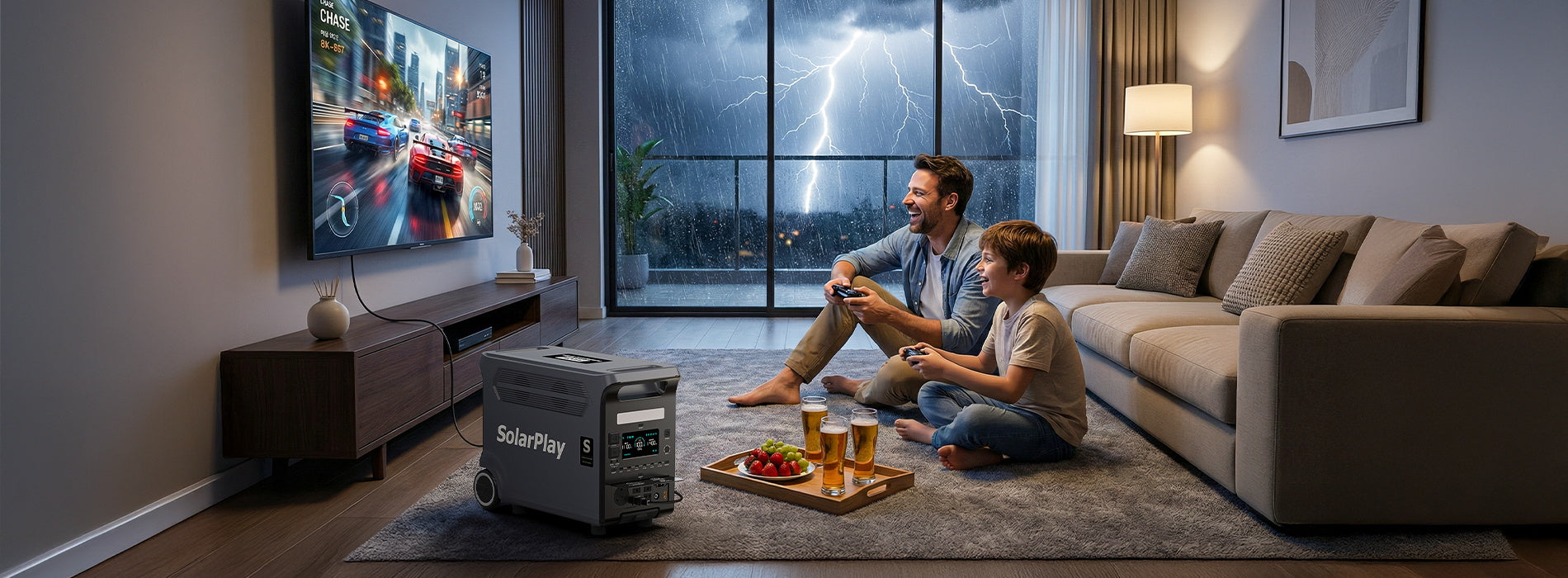 SolarPlay Q3600 High-Capacity Power Station - 3600W Heavy Duty Backup for RV and Home