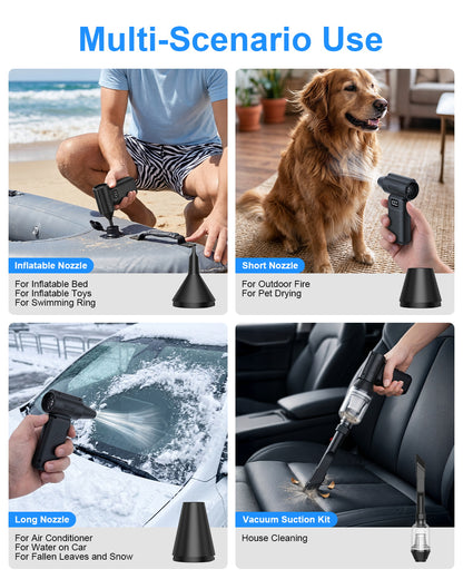 SolarPlay 130000RPM Portable Turbo Fan & Air Duster – Rechargeable Cordless Electric Blower